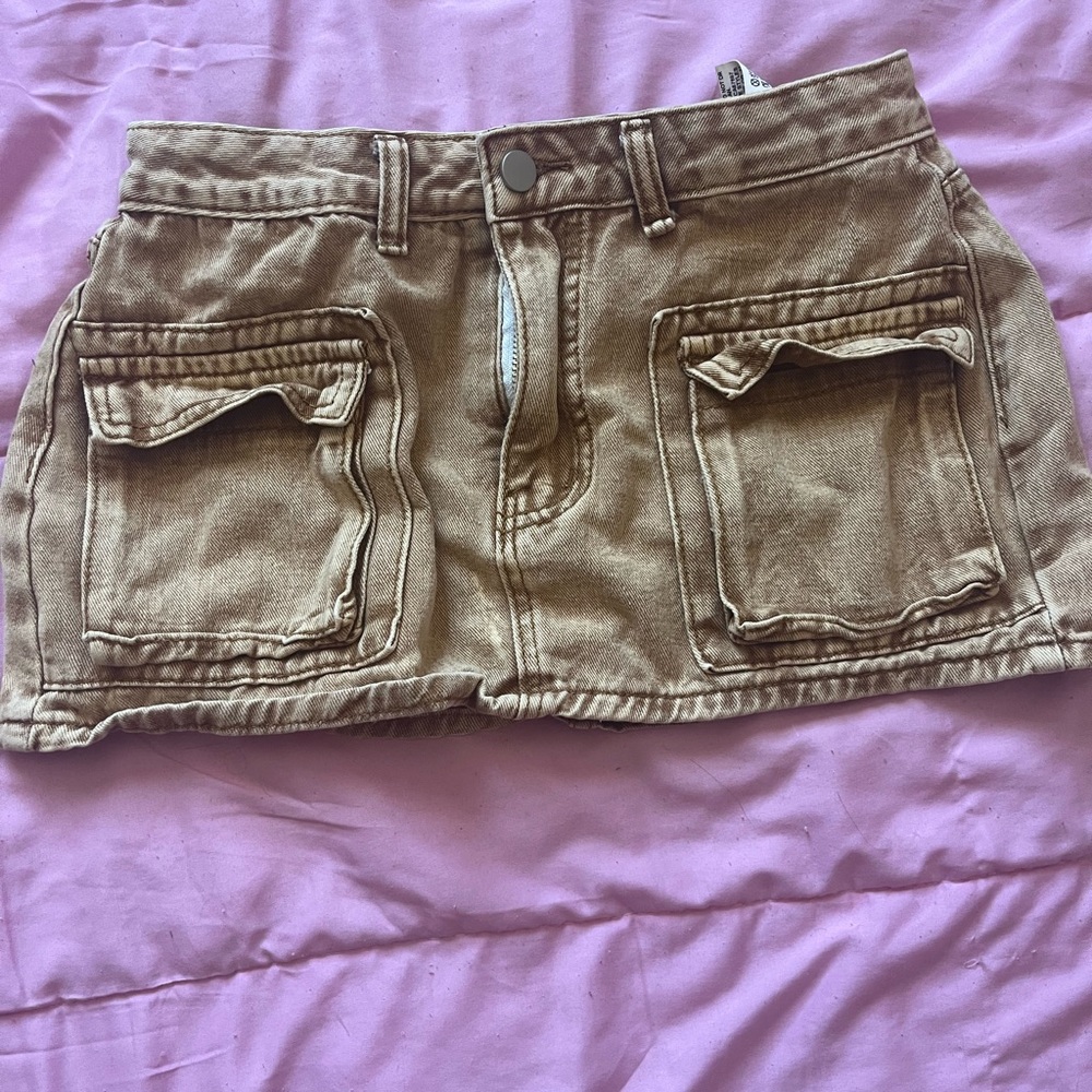 Stylish Tan Women's Mini Skirt